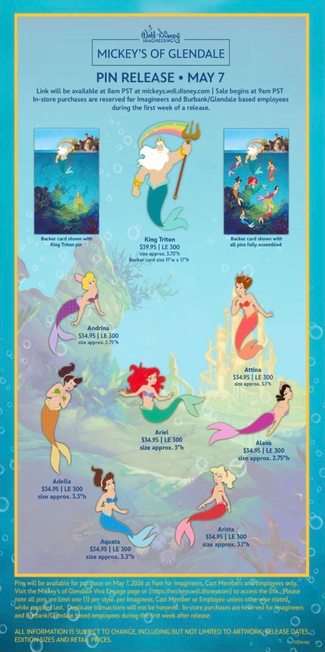 The Little Mermaid WDI Pins at Mickey's of Glendale – Disney Pins Blog