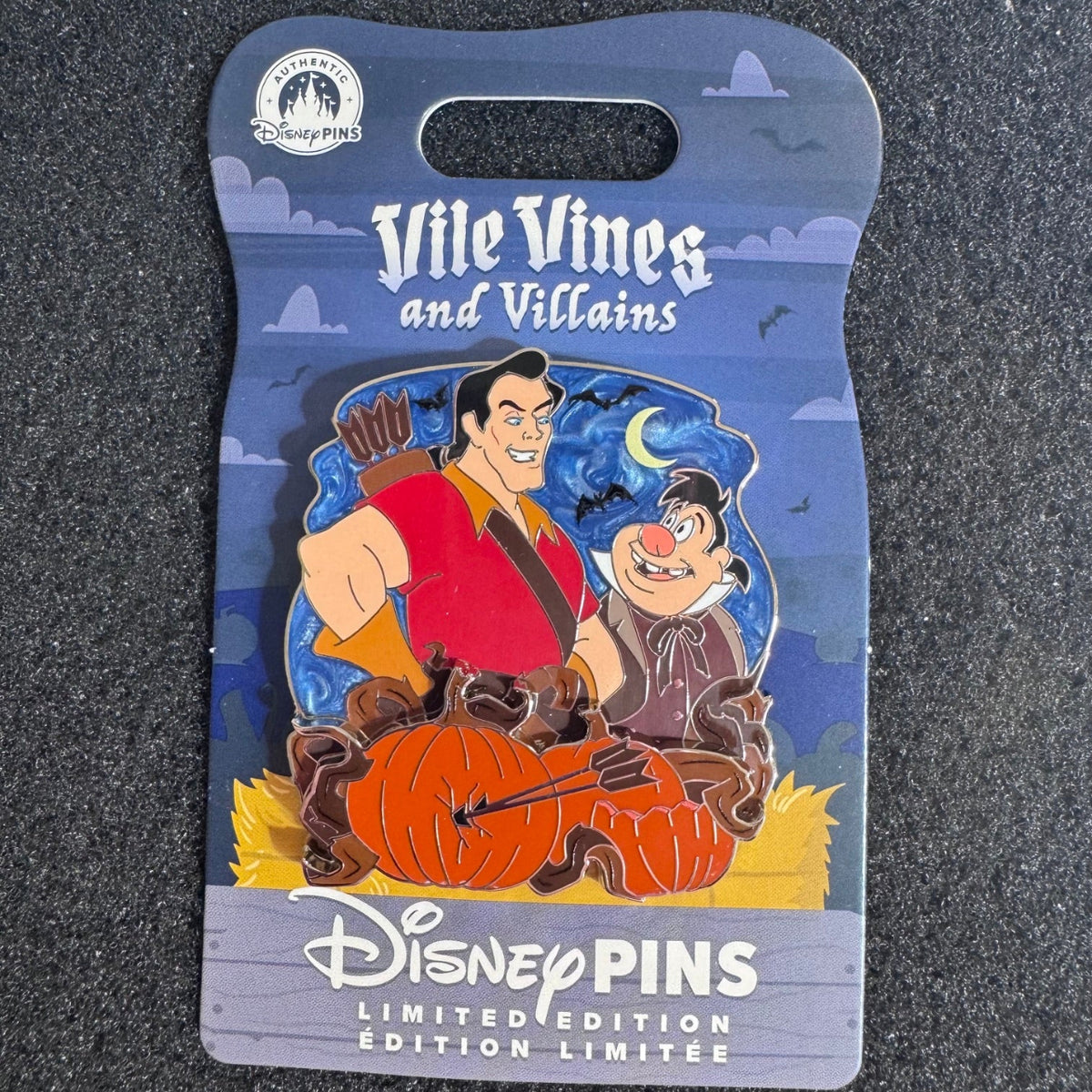 Gaston & LeFou Vile Vines and Villains Halloween Pin