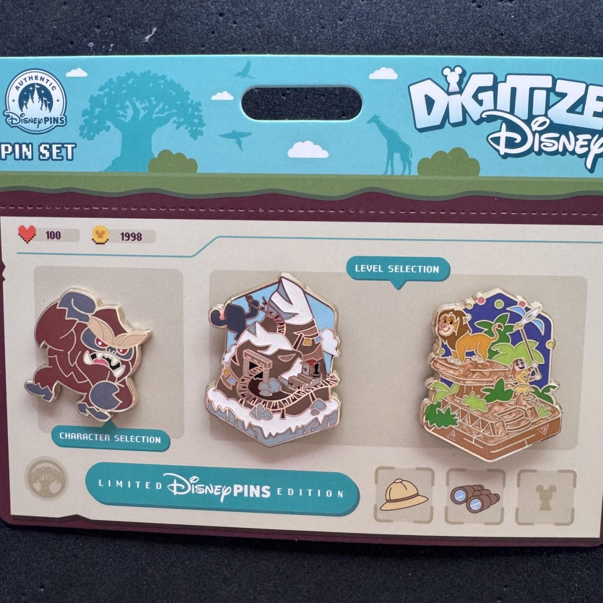 Yeti, Expedition Everest & Festival of the Lion King Digitize Disney Pin Set
