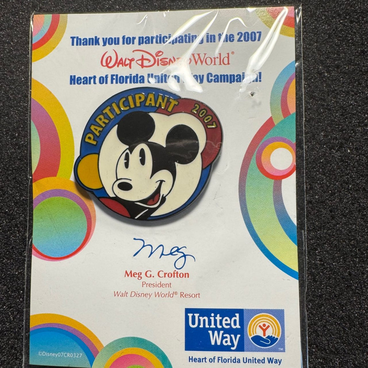 Mickey United Way Pin