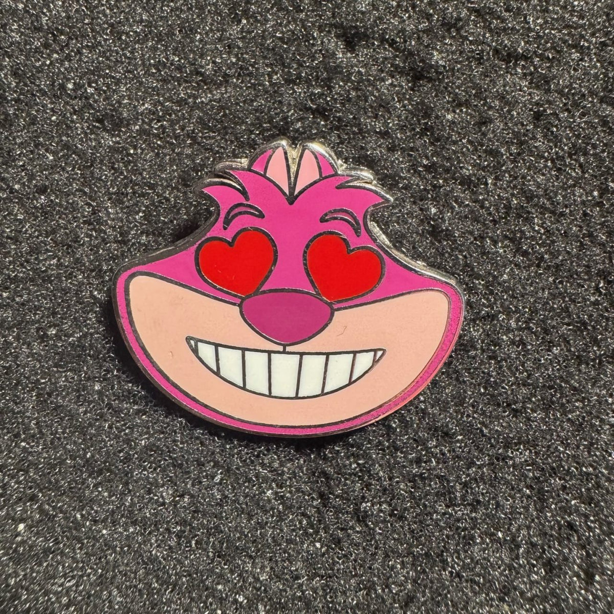 Cheshire Cat Heart Eyes Emoji Pin