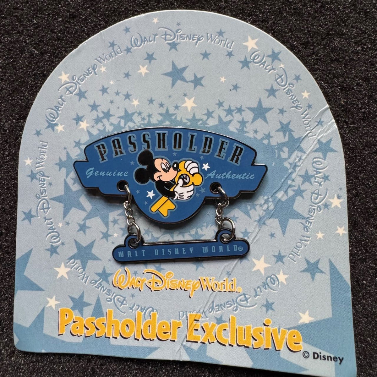 Mickey Mouse "Genuine Authentic" Passholder Exclusive Dangle Pin
