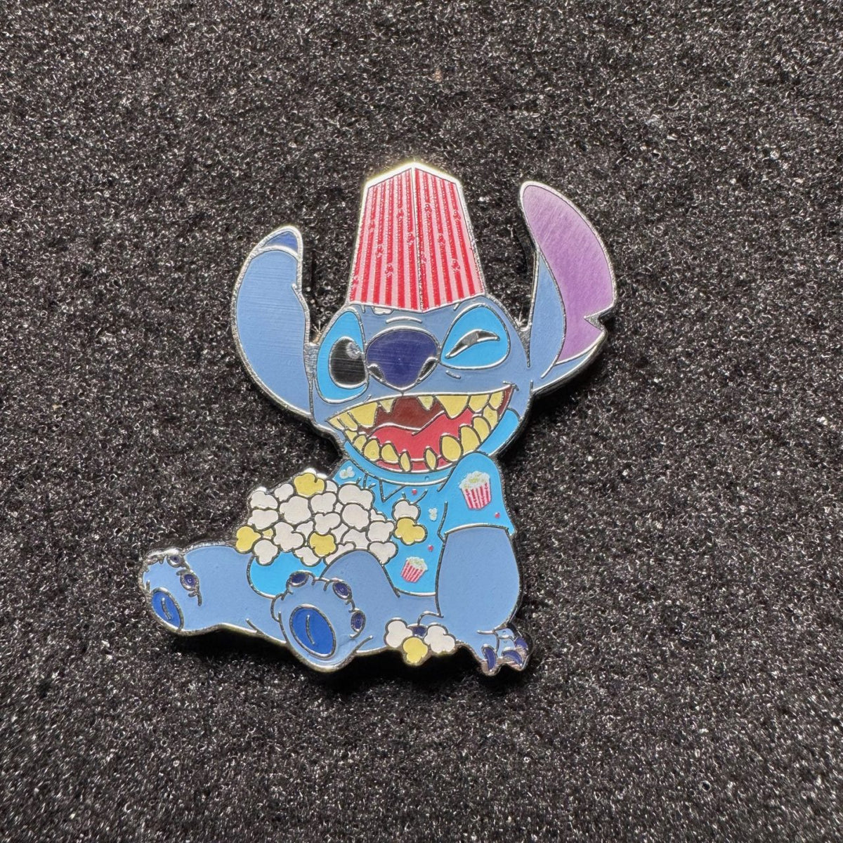 Stitch with Popcorn Stitch Attack Snacks Pin
