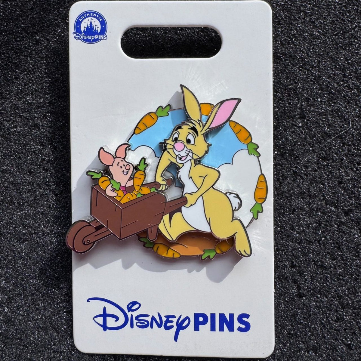 Rabbit & Piglet with Wheelbarrow Pin