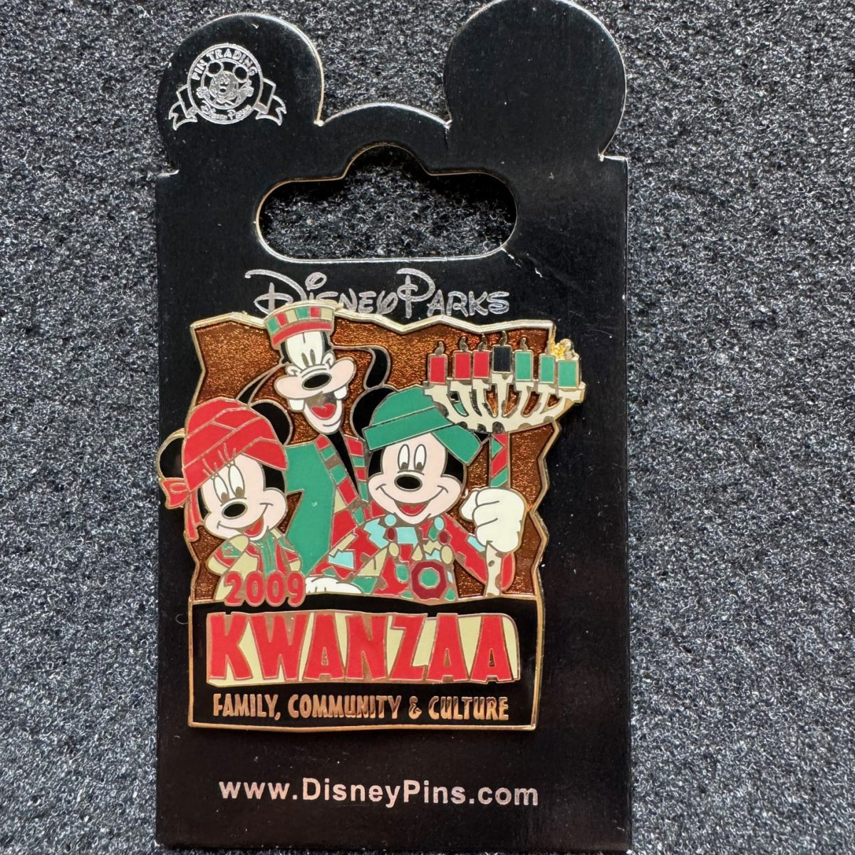 Minnie, Goofy, & Mickey - Kwanzaa Family, Community, & Culture Pin