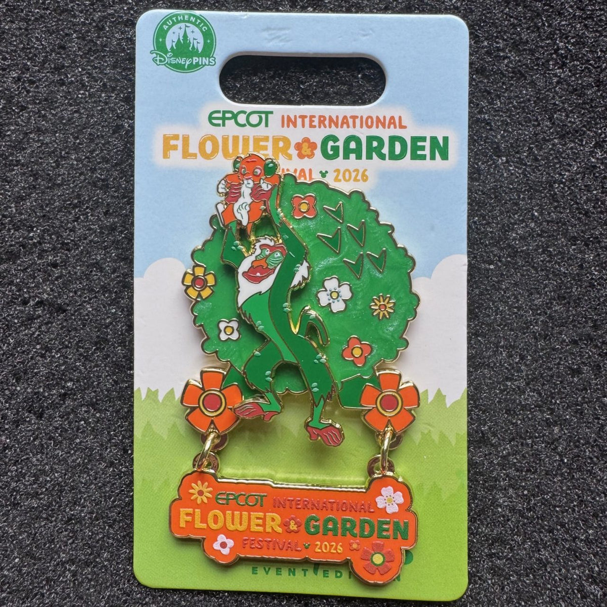 Baby Simba & Rafiki Topiary EPCOT Flower and Garden Festival Dangle Pin