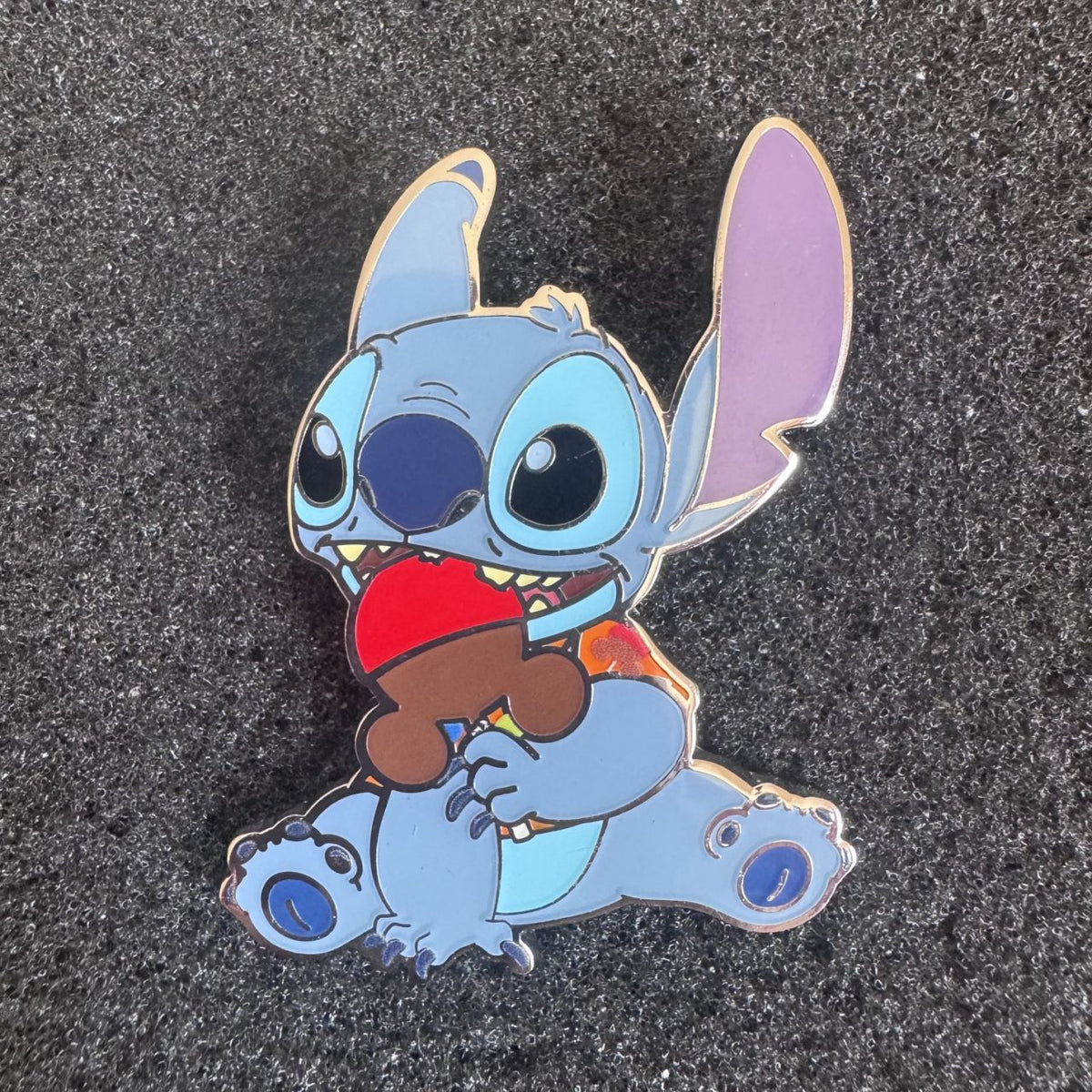 Stitch with Candy Apple Stitch Attacks Snacks Pre-Production Pin