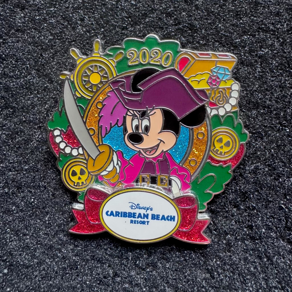 Minnie Mouse Caribbean Beach Resort Holiday Wreath Pre-Production Pin