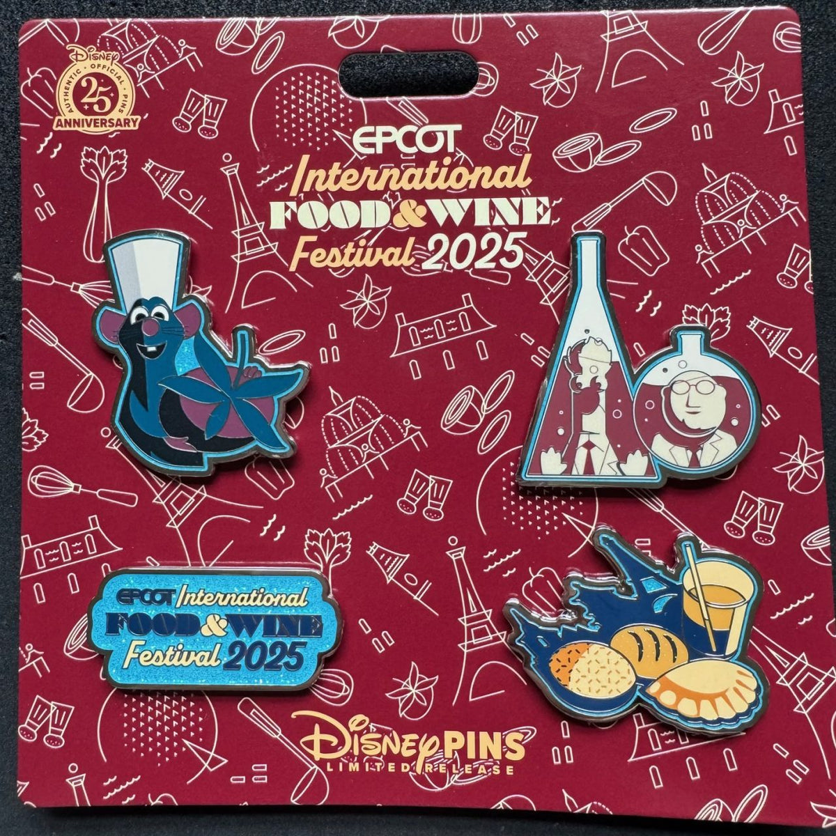 EPCOT International Food & Wine Festival 2025 4 Piece Pin Set