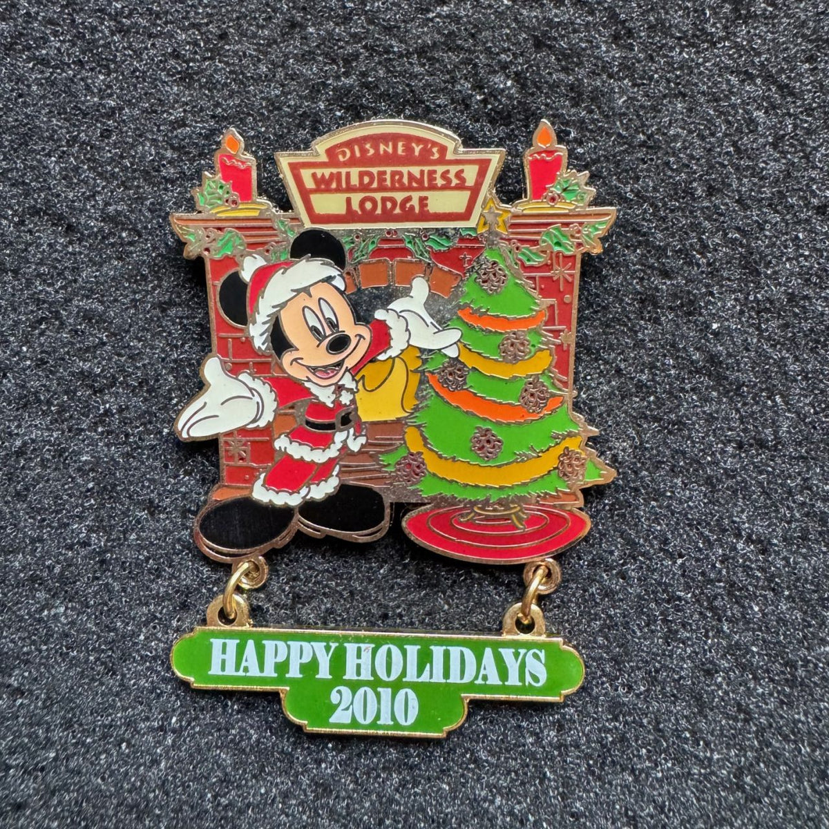 Mickey Disney's Wilderness Lodge Happy Holidays Dangle Pin