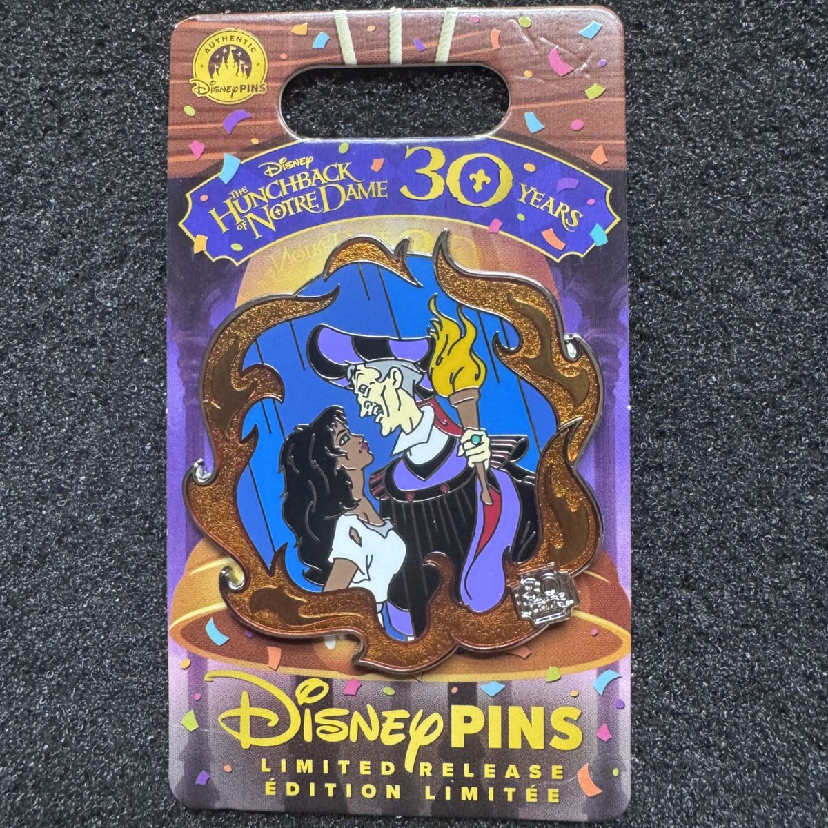 Esmeralda and Frollo The Hunchback of Notre Dame 30th Anniversary Pin