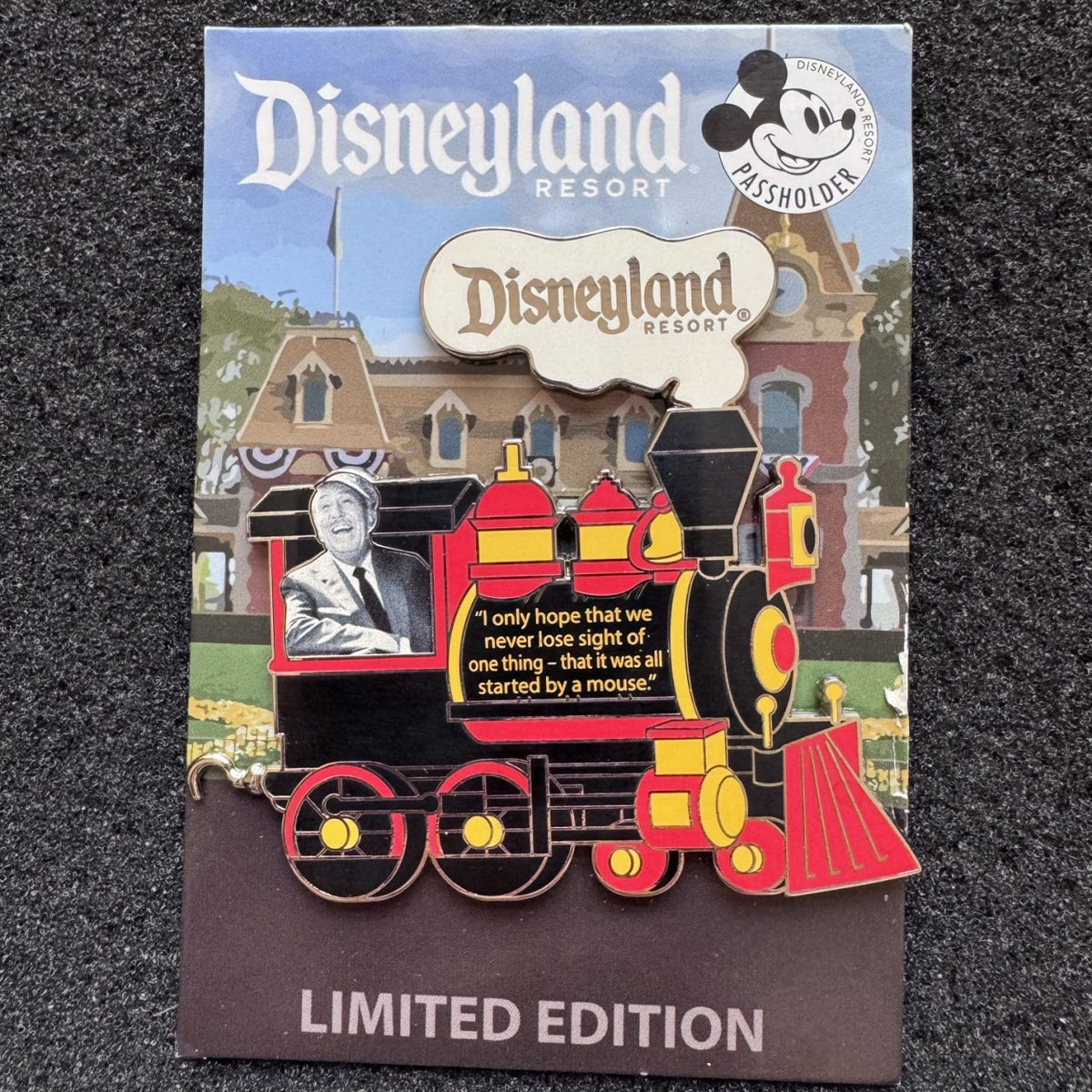 Walt Disney on Disneyland Railroad Passholder Pin