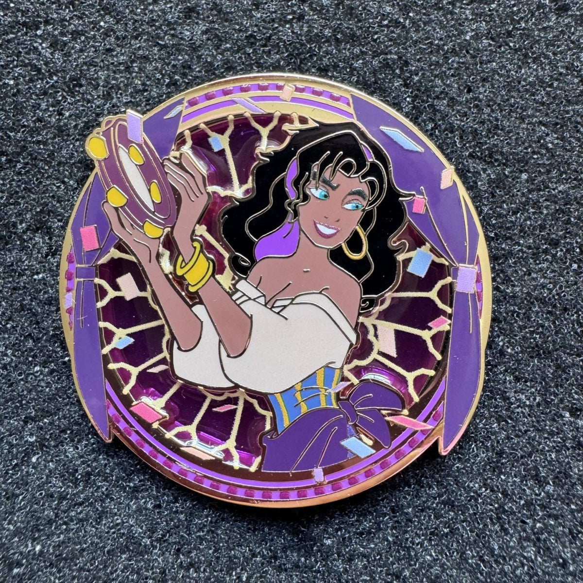 Esmeralda The Hunchback of Notre Dame Stained Glass Portrait Blind Box Pin