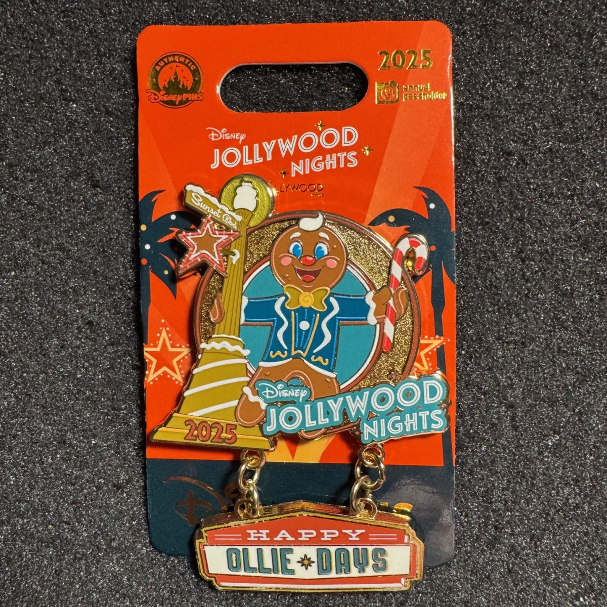 Happy Ollie Days Jollywood Nights Passholder Dangle Pin