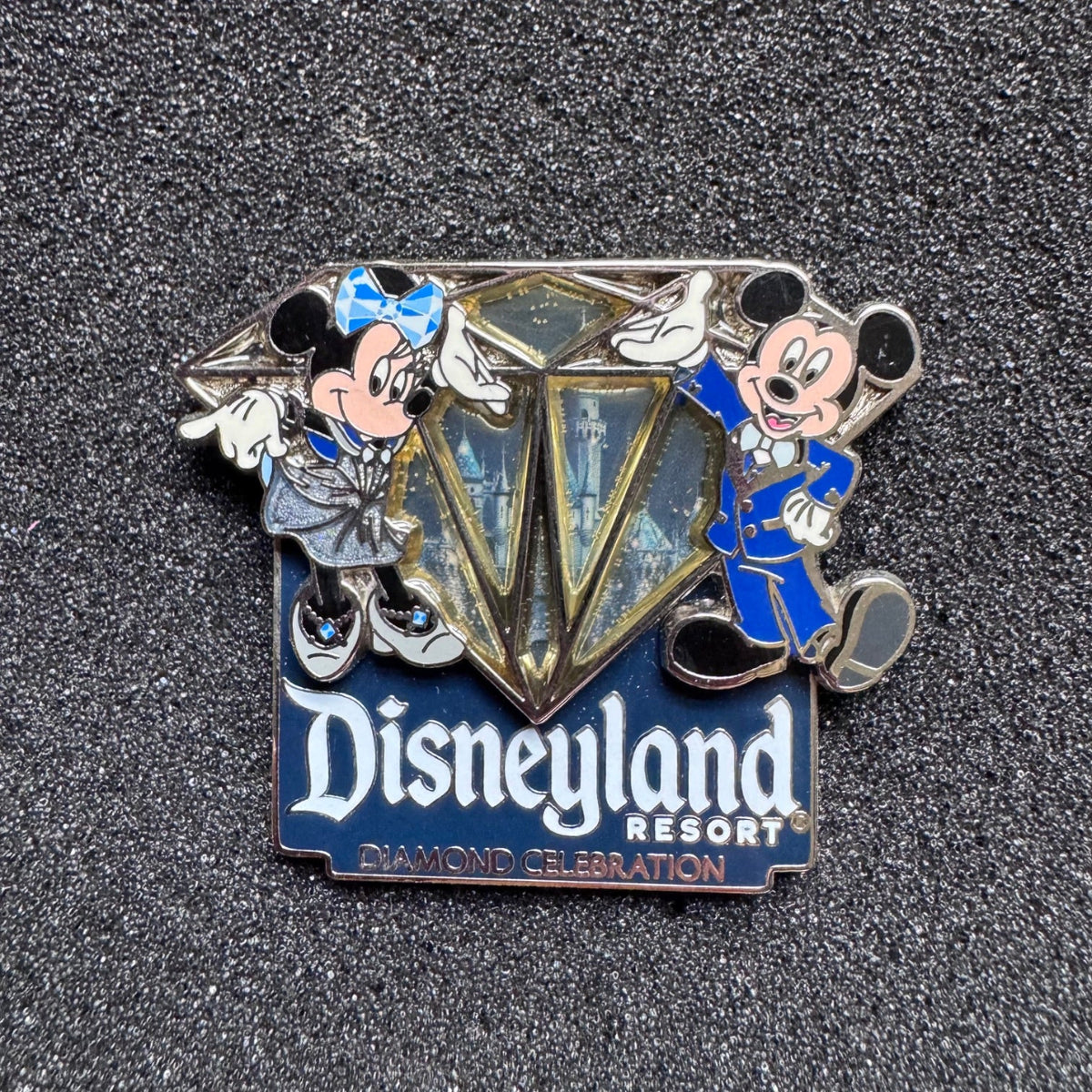 Mickey & Minnie Disneyland Diamond Celebration Pin
