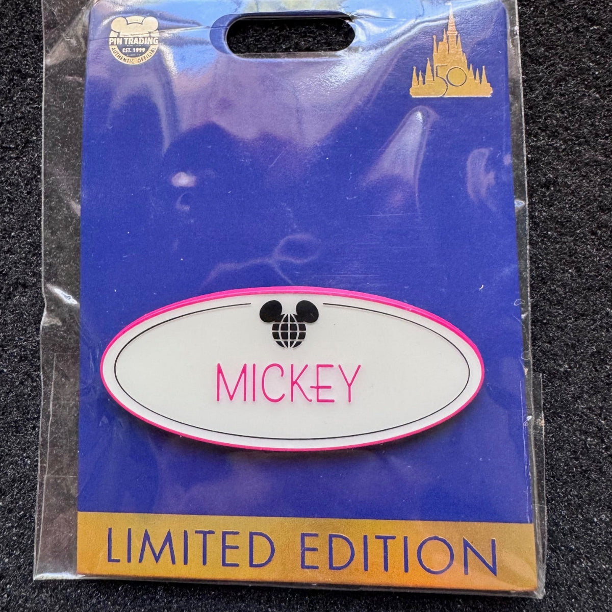 Mickey Name Tag Completer Cast Member Exclusive WDW 50th Pin