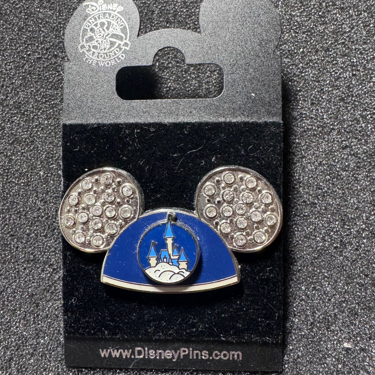 Rhinestone Mickey Ear Hat with Castle Pin