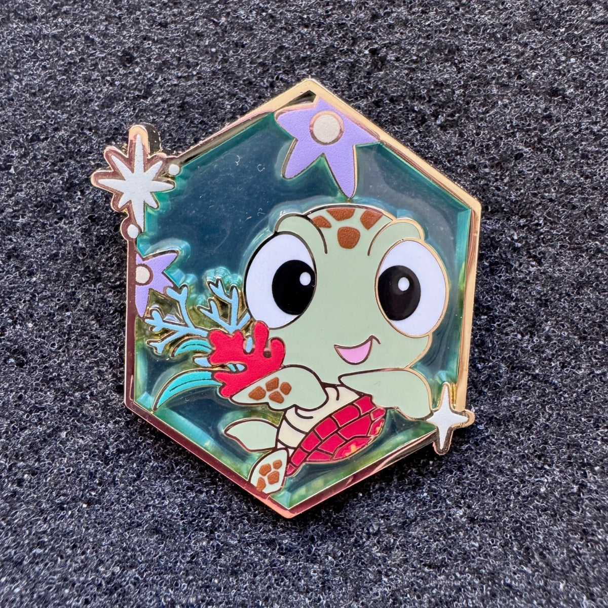Squirt Pixar Chibi Character Hexagon Pin