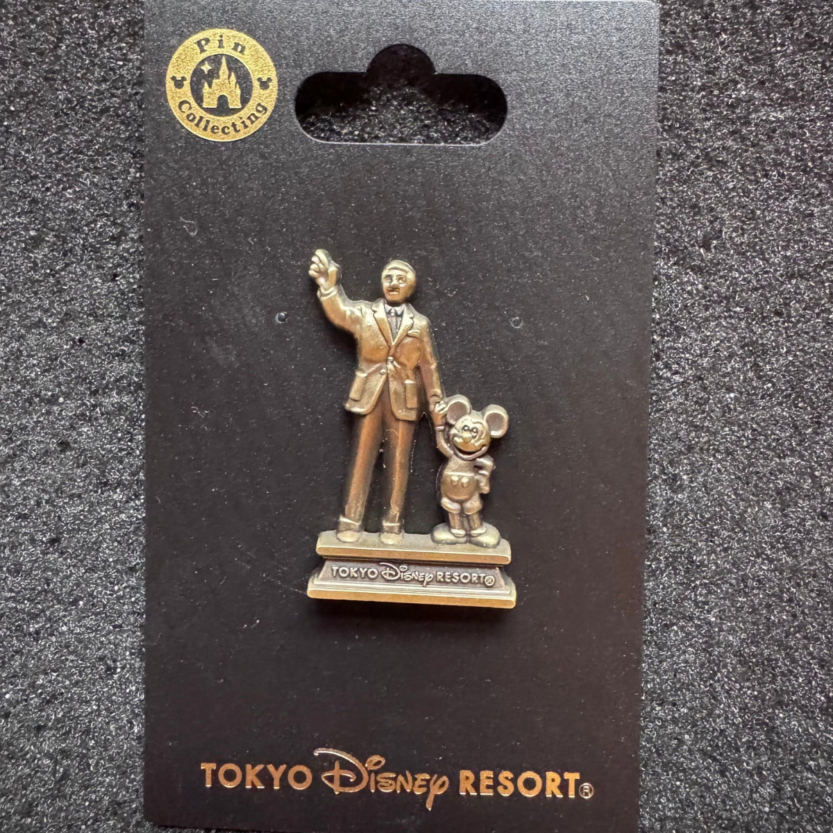 Walt & Mickey Partners Bronze Statue Pin