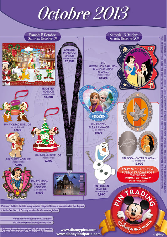 October Disney Paris Pins