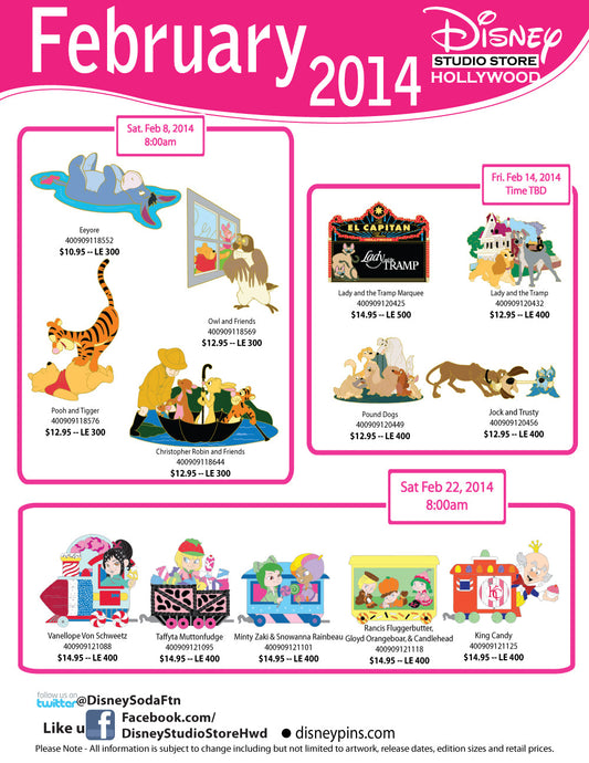 Disney Studio Store Hollywood February Pin Releases