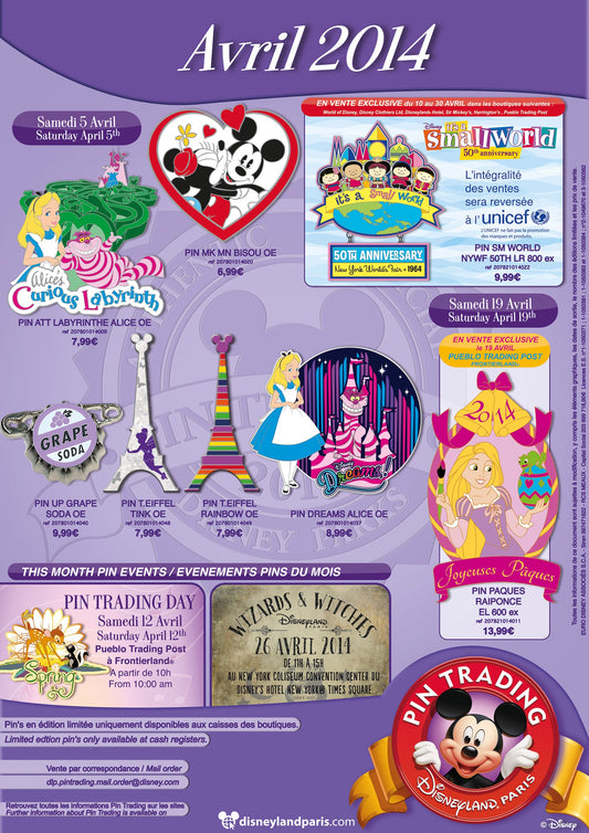 April 2014 Disneyland Paris Pins