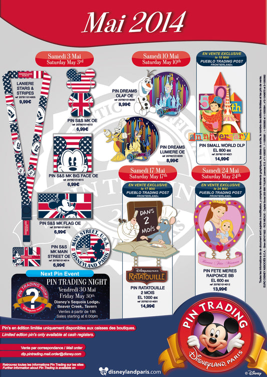 Disneyland Paris May 2014 Pins