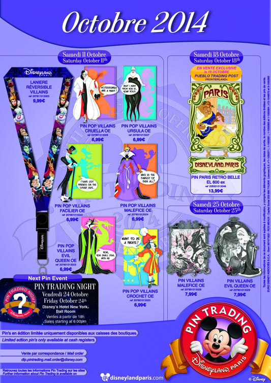 Disneyland Paris October 2014 Pins
