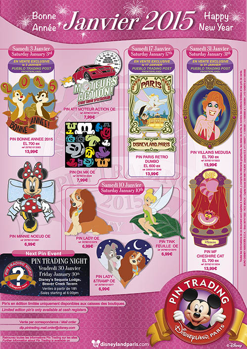 Disneyland Paris January 2015 Pins