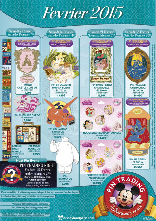 Disneyland Paris February 2015 Pin Releases