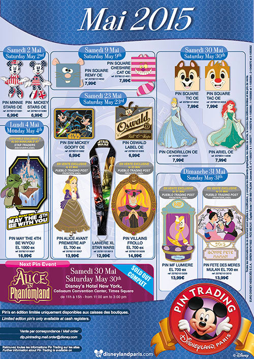 Disneyland Paris May 2015 Pins