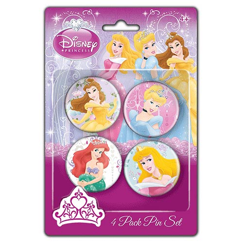 DIsney Princesses 4 Pack Pin Set