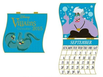 September 2015 Ursula Calendar Disney Pin