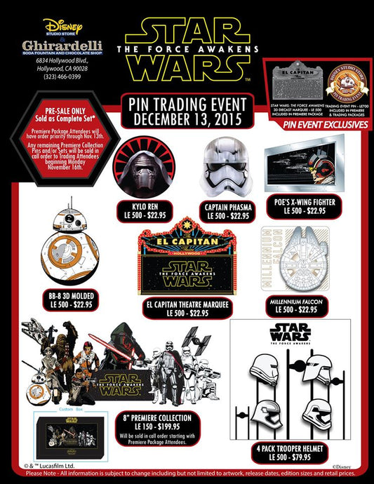 Star Wars The Force Awakens Pin Trading Event Pins - DSSH