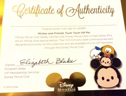 Tsum Tsum Disney Movie Club Pin