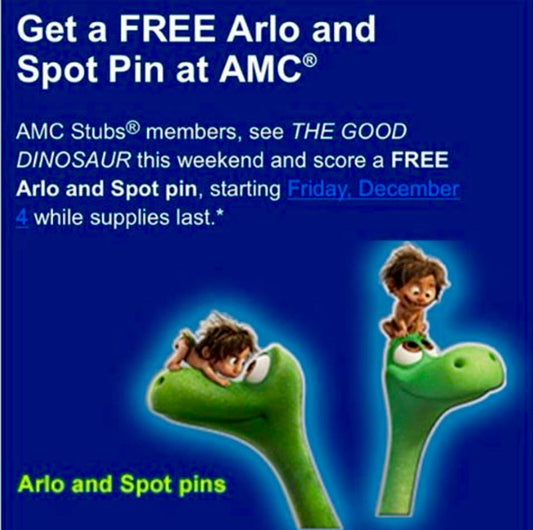 The Good Dinosaur AMC Theatres Pin Promo