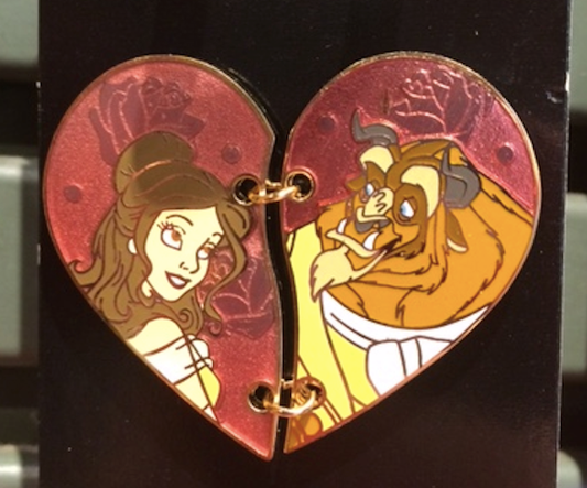 Stitched Heart Beauty and the Beast Disney Pin