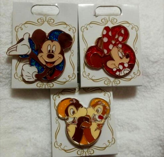 Disney Store Japan Character Glitter Pins 2016