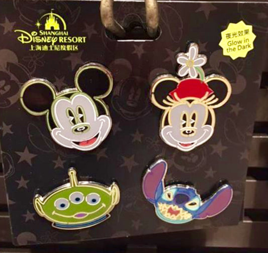 Glow in the Dark Disney Pin Set