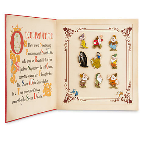 Snow White and the Seven Dwarfs Pin Set Open Box