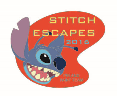 Stitch Escapes Ink & Paint Pin