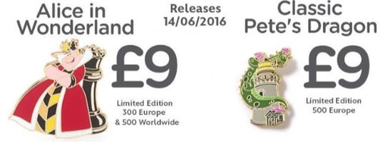 Queen of Hearts & Pete's Dragon Pins