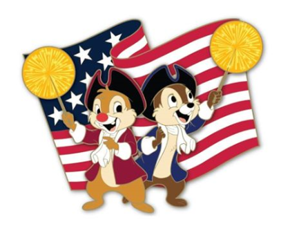 Chip & Dale 4th of July Pin