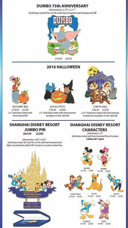 WDI Halloween 2016 Pins