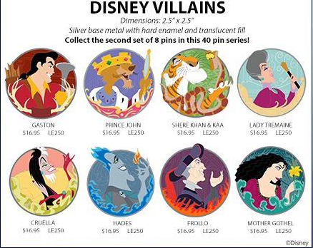 Disney Villains Series Pin Set 2