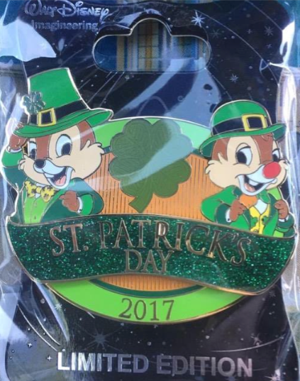 WDI Chip and Dale St. Patrick's Day Pin