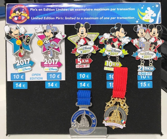 Disneyland Paris Half Marathon Weekend 2017 Pins