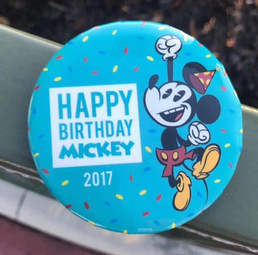 Happy Birthday Mickey Button 2017
