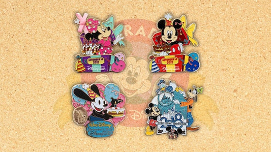 Mickey, Minnie & Walt Disney Birthday 2017 Pins - Hong Kong Disneyland