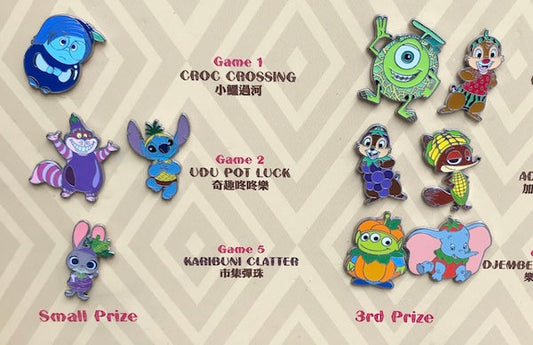 Hong Kong Disneyland Food Game Pins